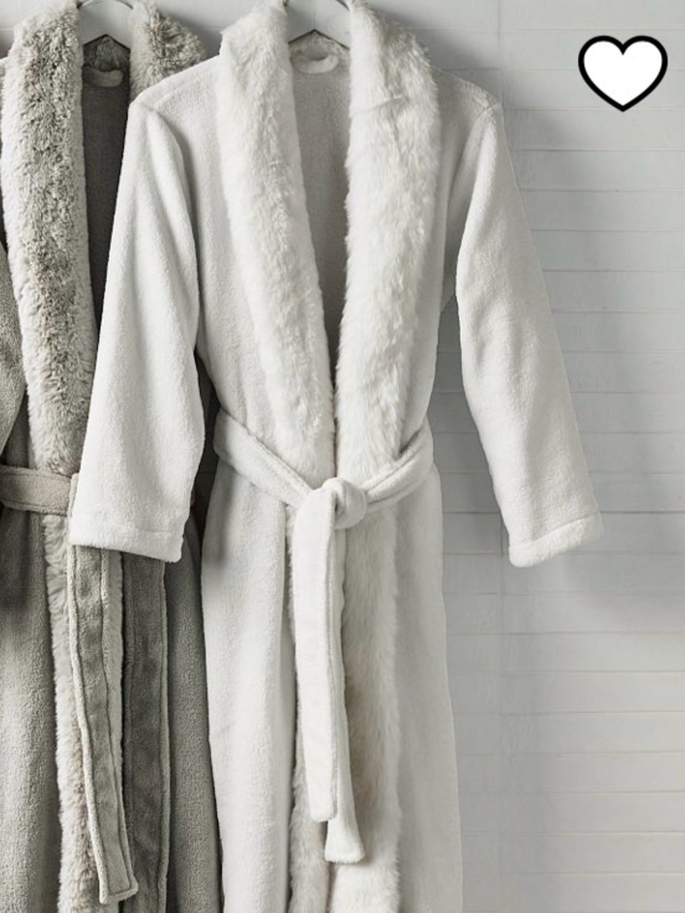 Pottery Barn Alpine Faux Fur Robe in Off-White